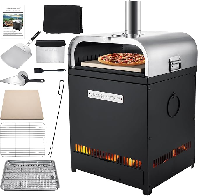 CHANGE MOORE 4-in-1 Outdoor Pizza Oven with Fire